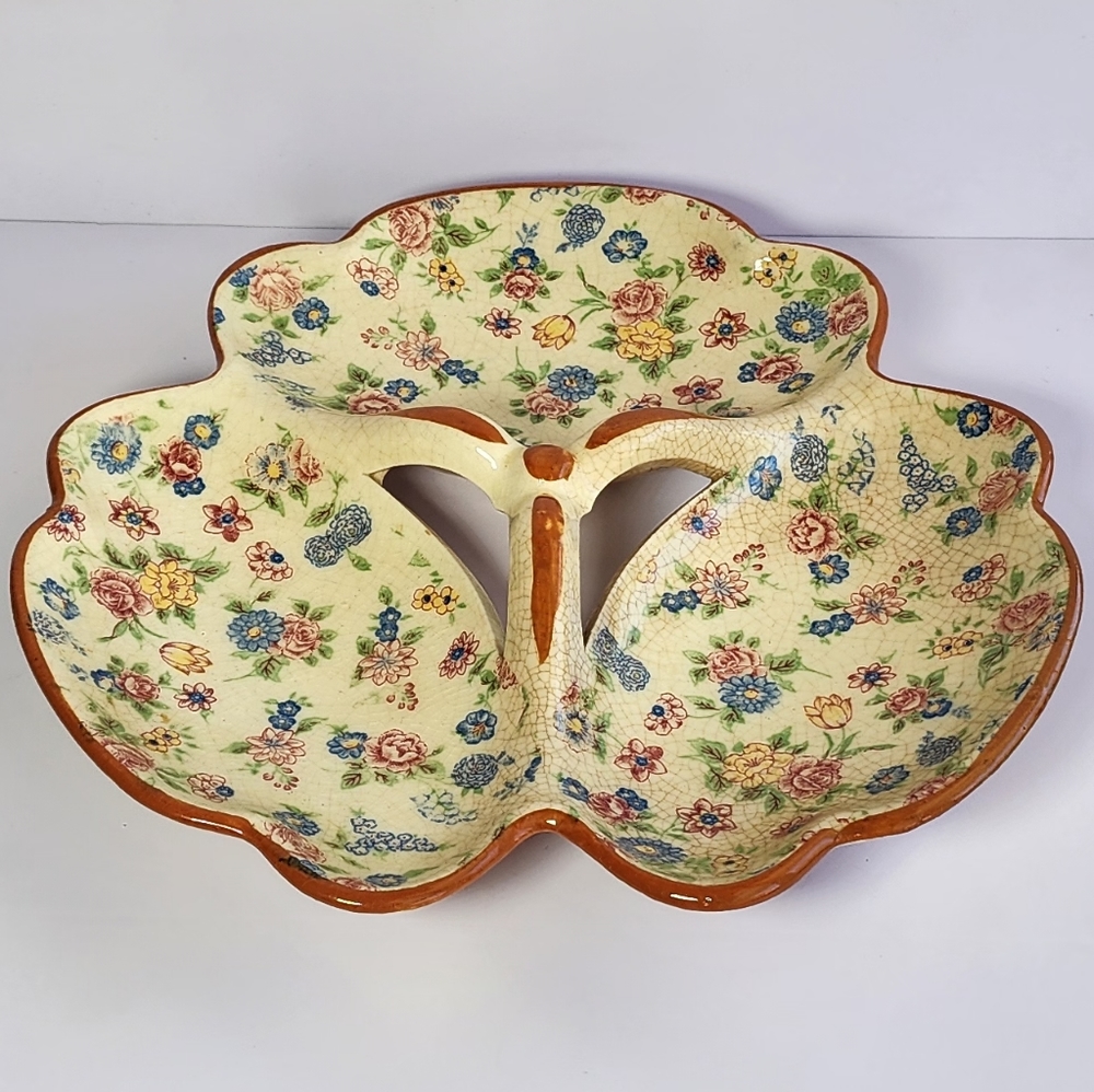 Vintage Chintz 3 part Serving Dish Serveware